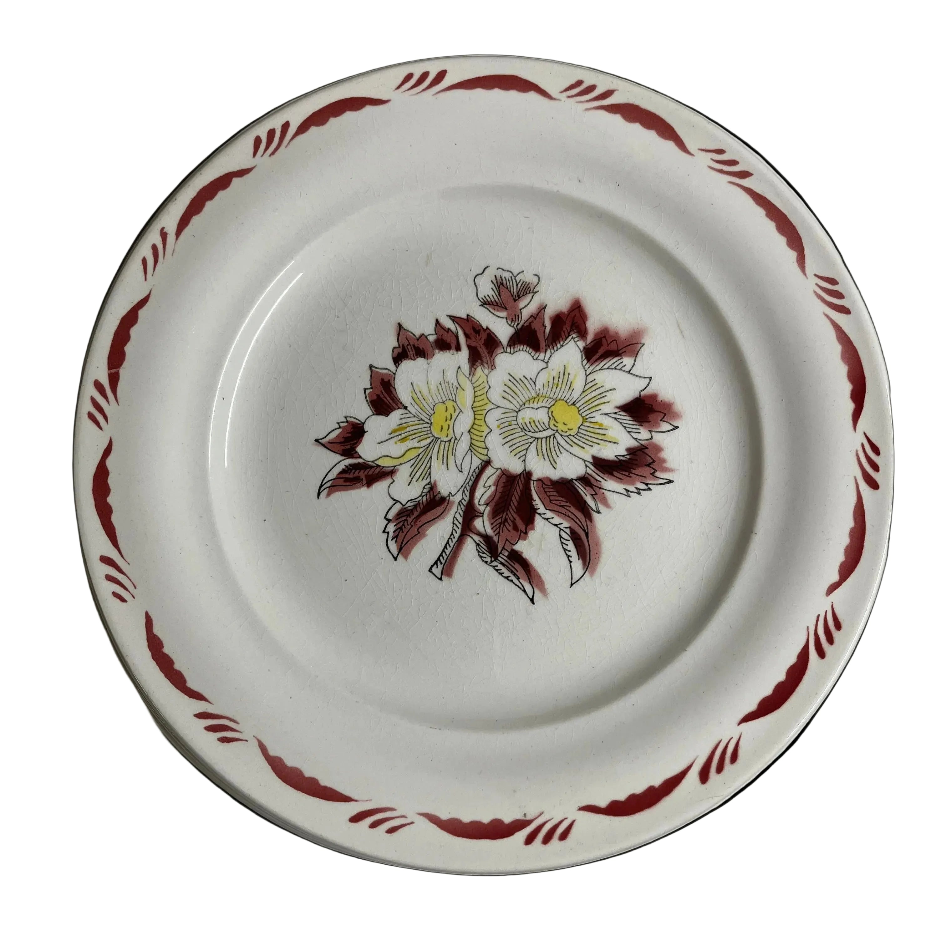 Assiette à dessert 21 cm - motif fleur Ginette x 8 - St Amand