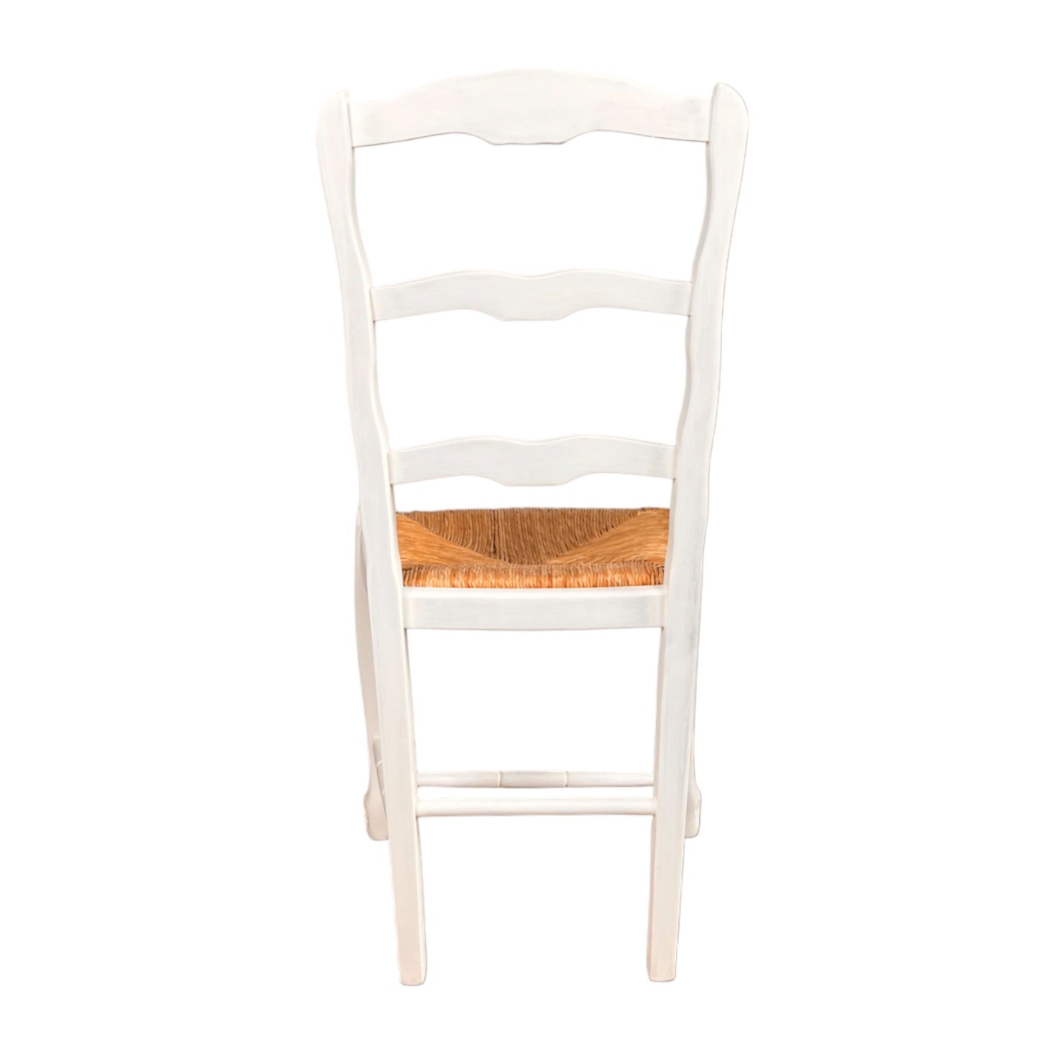 Chaise en bois blanche assise paillage