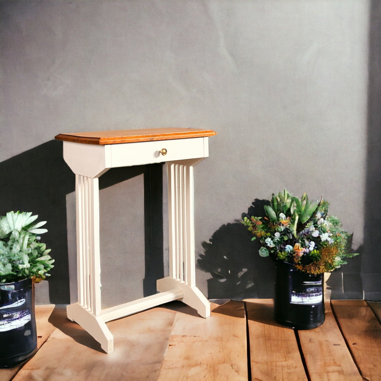 Meuble console blanc 1 tiroir