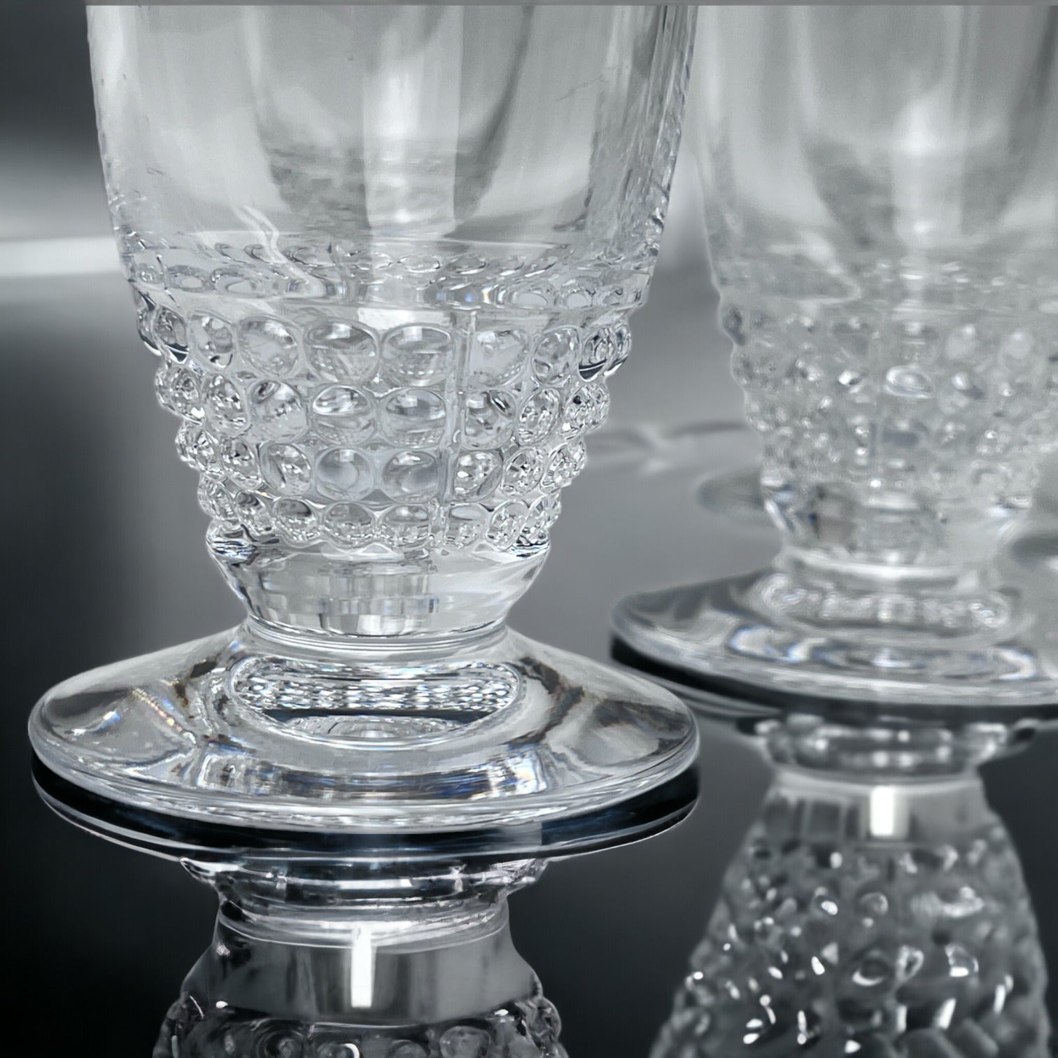 Flûte à champagne perlée inspirée du modèle Nippon Lalique x 6