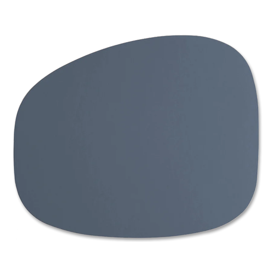 Set de table ovale en cuir recyclé - Bleu Tempête