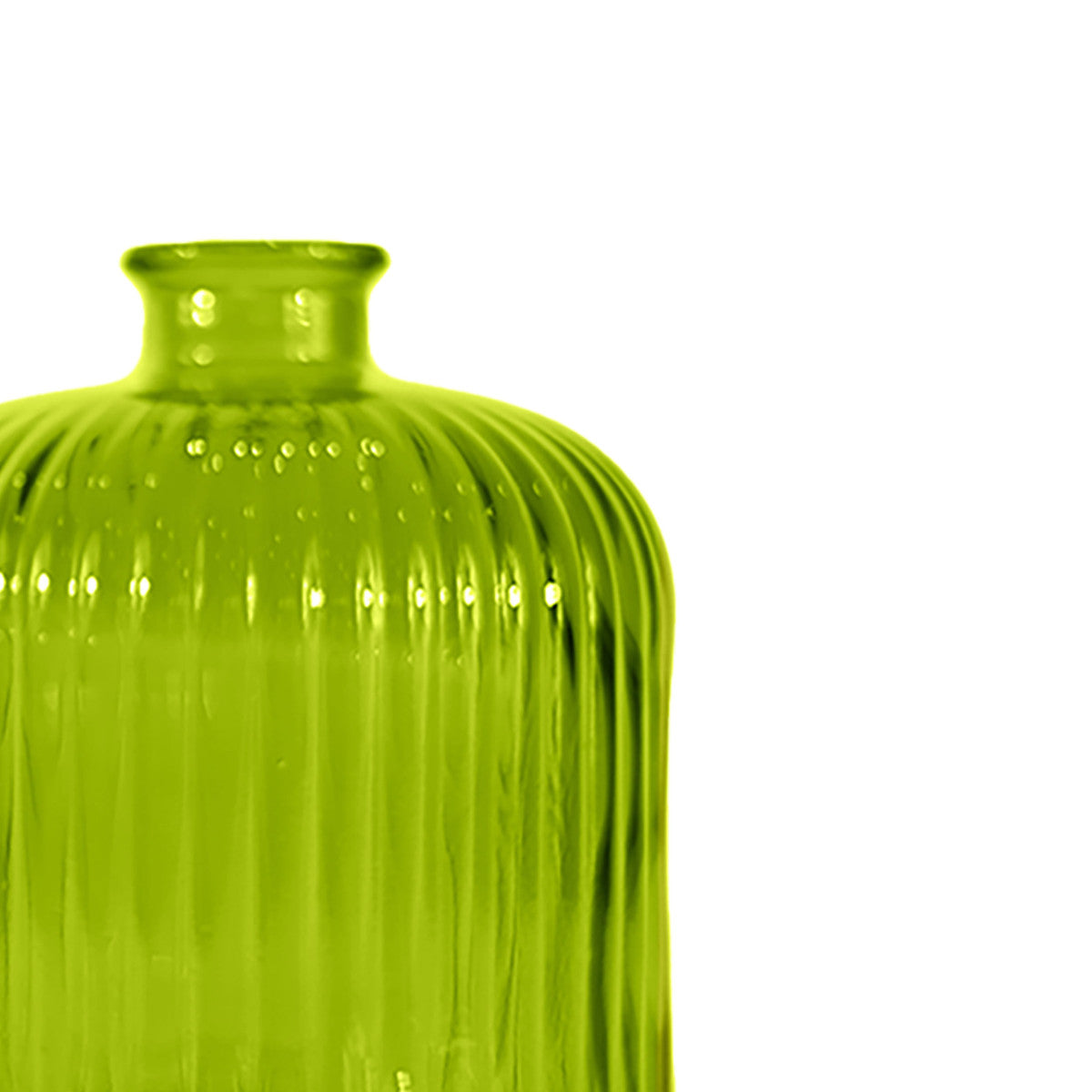 Vase strié en verre recyclé 18cm - Pomme