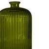 Vase strié en verre recyclé 23 cm - Olive