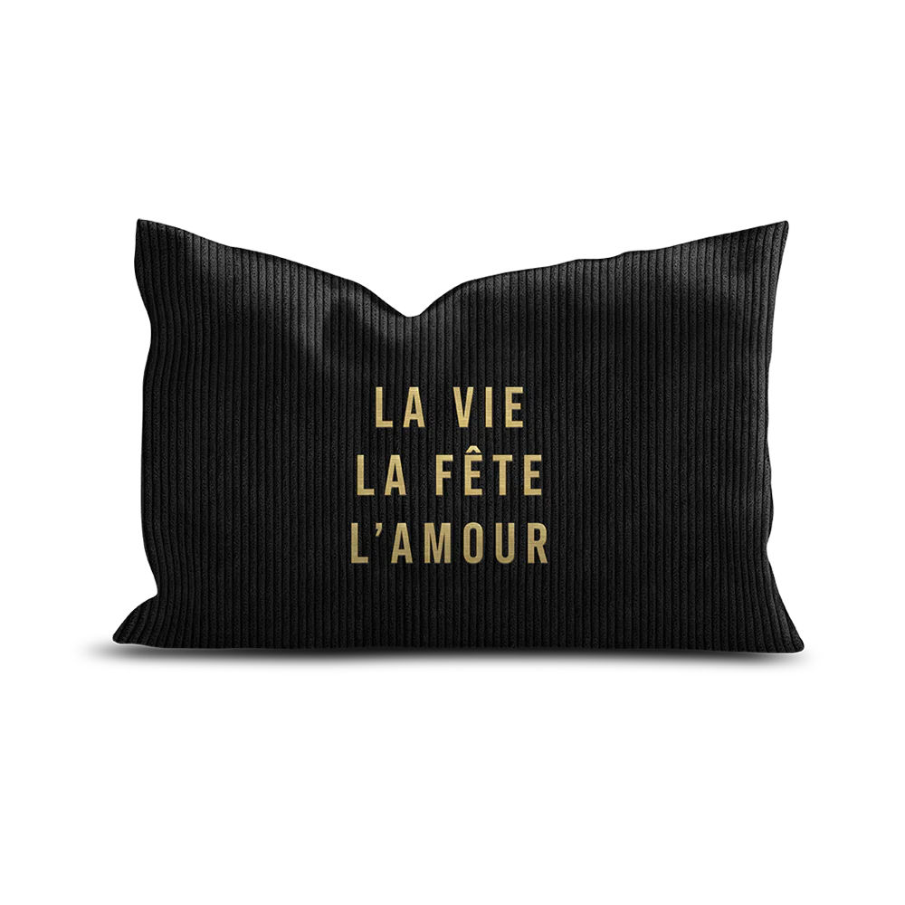 Coussin en velours noir