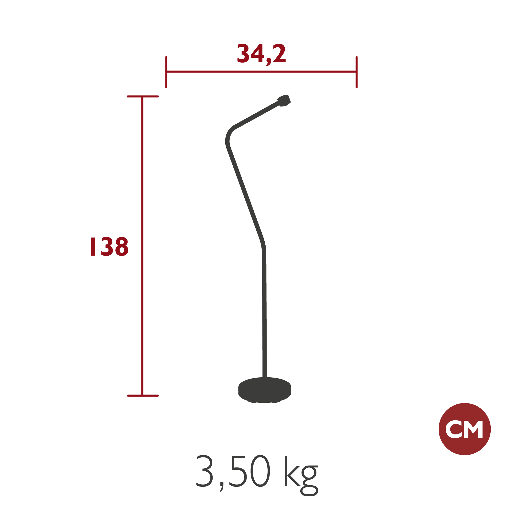 Pied de lampe simple Aplo - Cactus