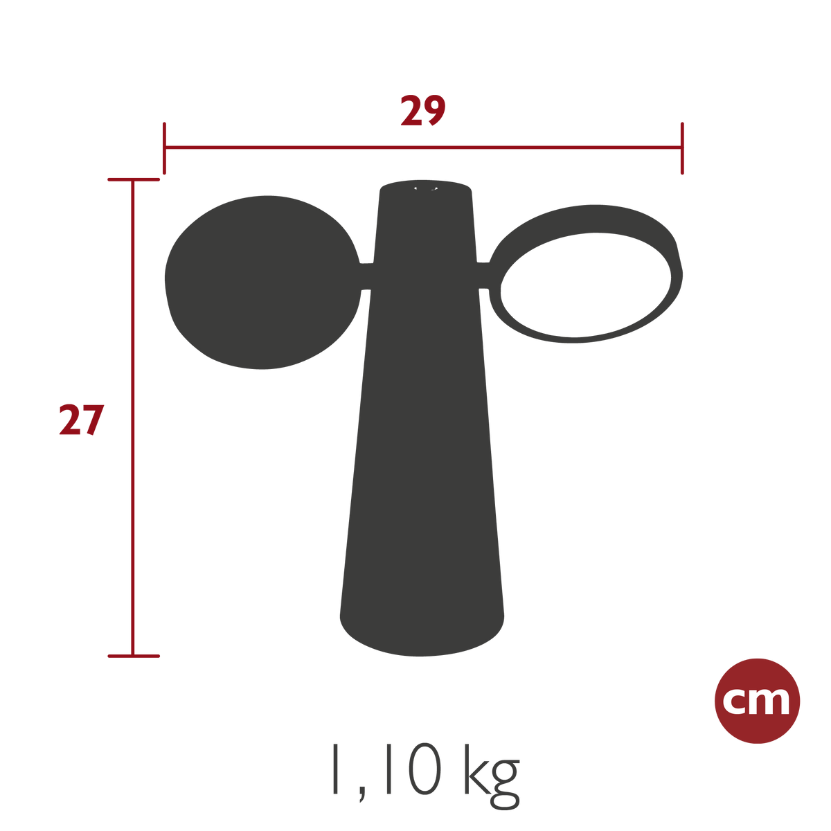 Lampe à poser Oto 27 cm - Ocre Rouge