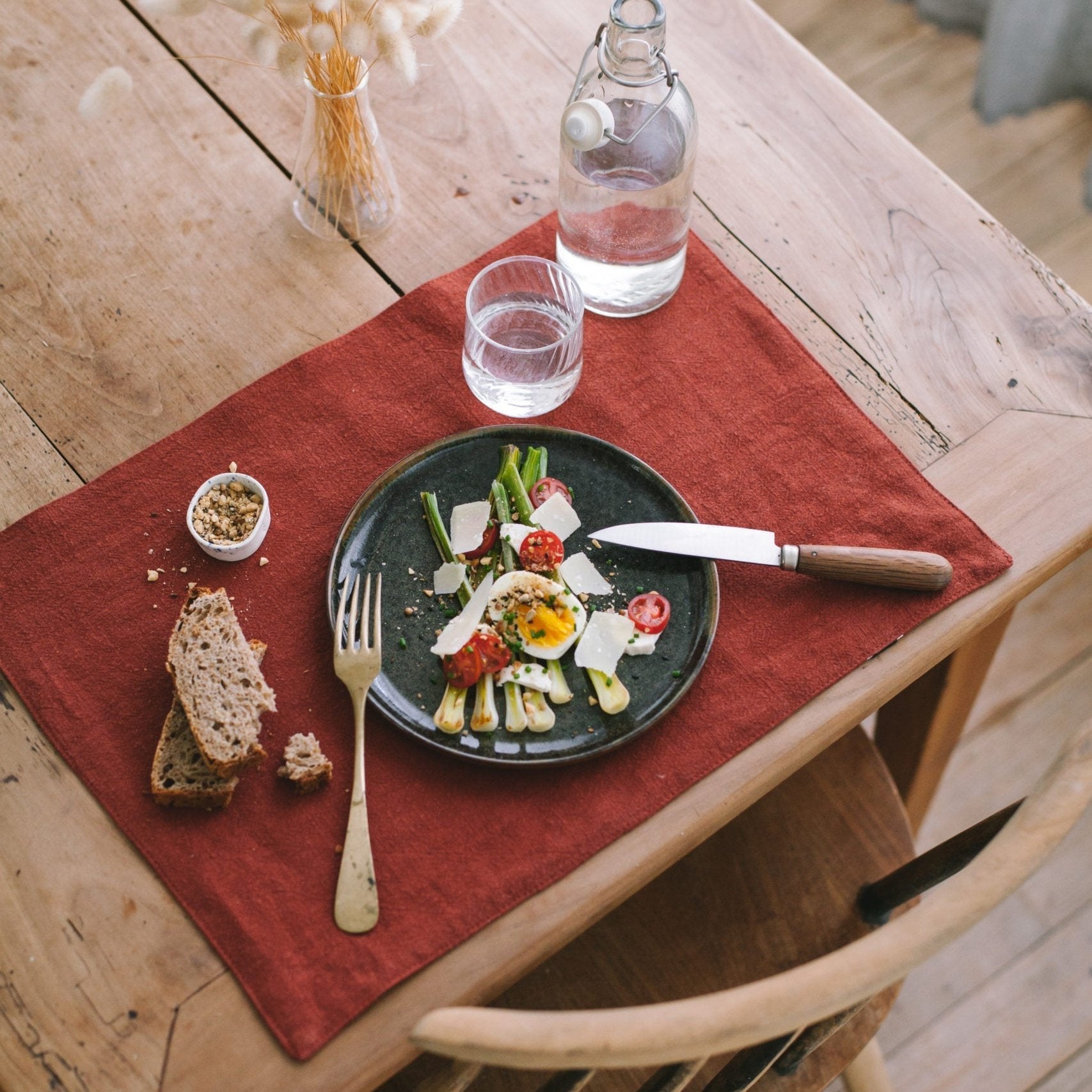 Set de table en lin - brun cuivré