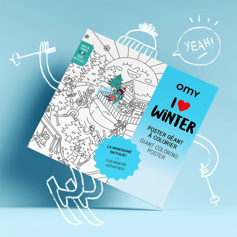 POSTER GEANT A COLORIER - I LOVE WINTER