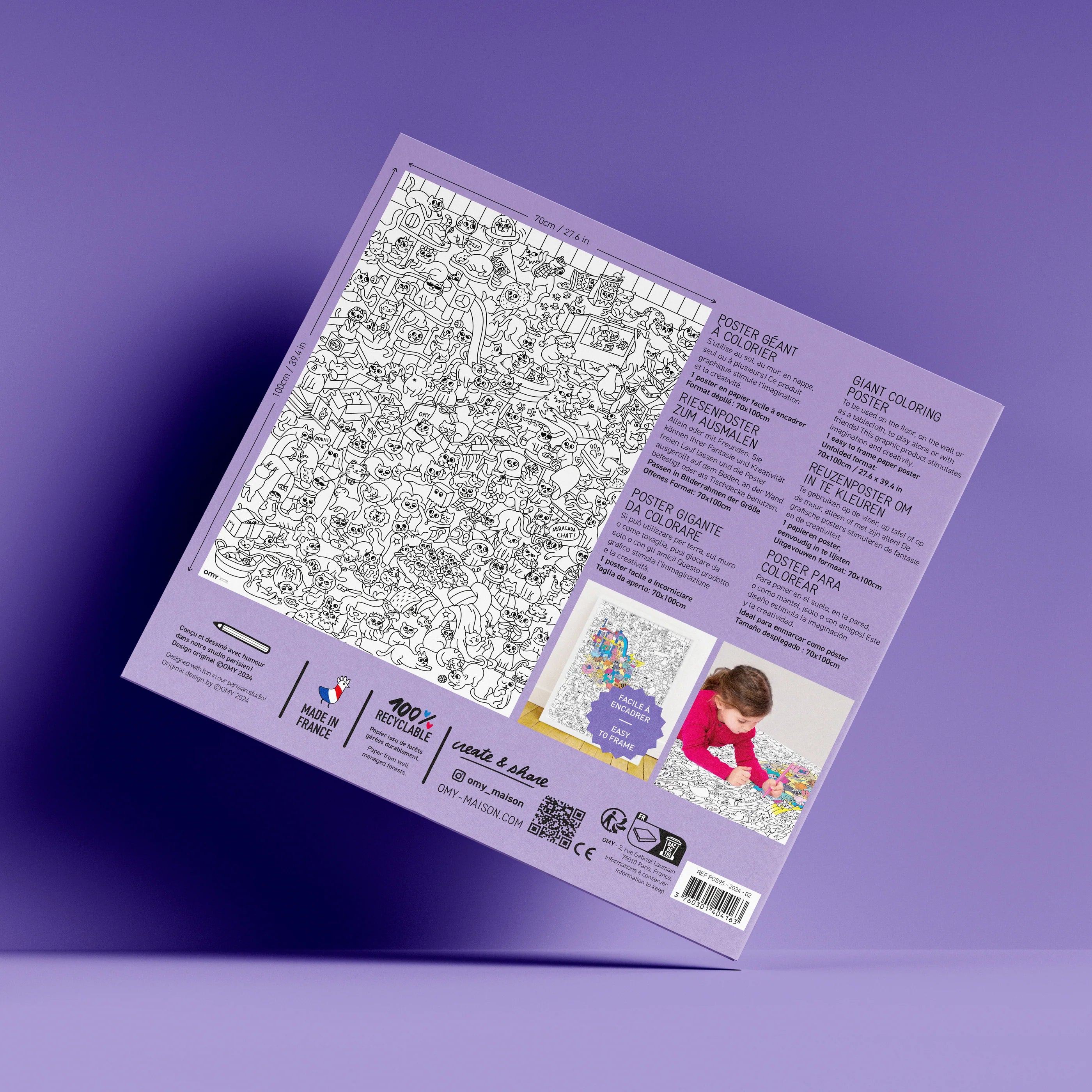 POSTER GEANT A COLORIER - KITTY