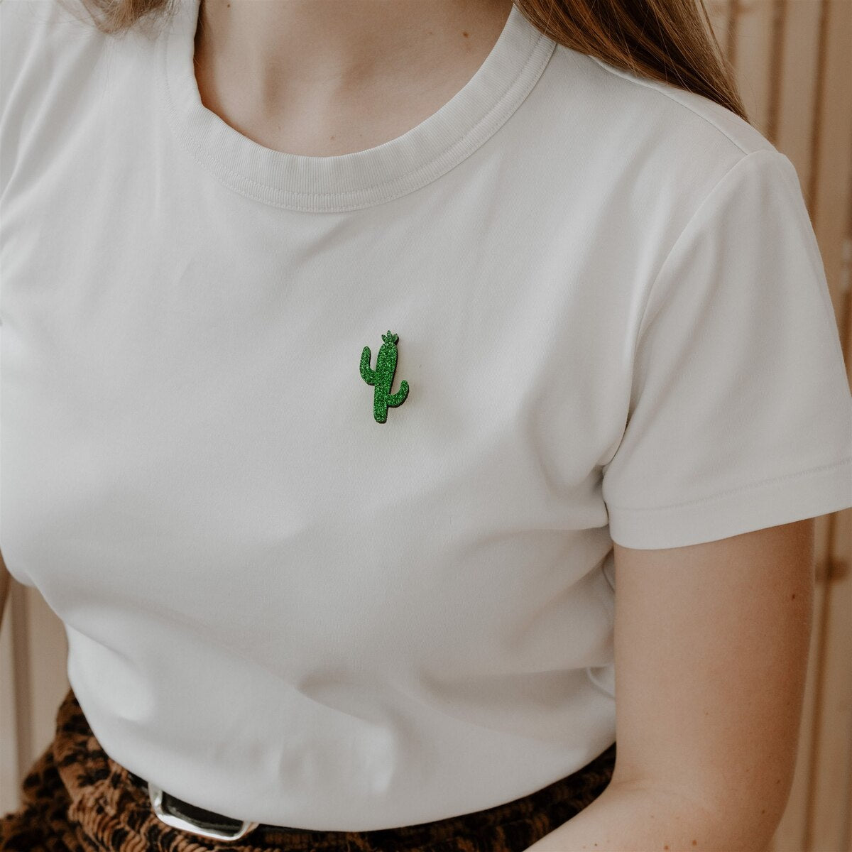 Pin's Cactus - Vert pailleté