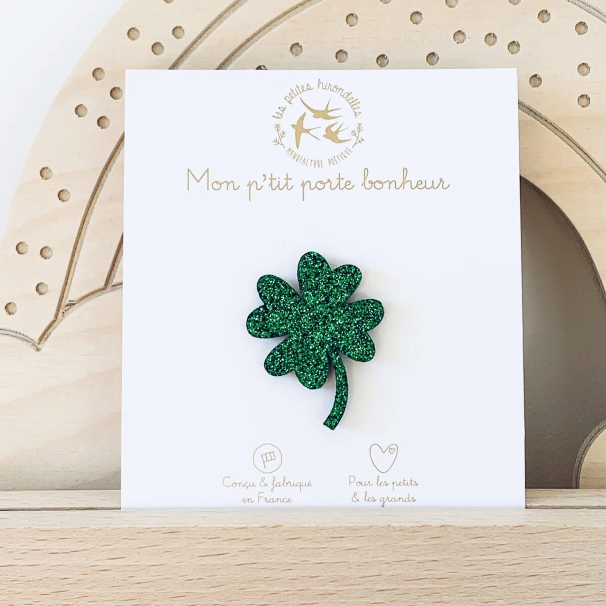 Pin's Trèfle Vert pailleté