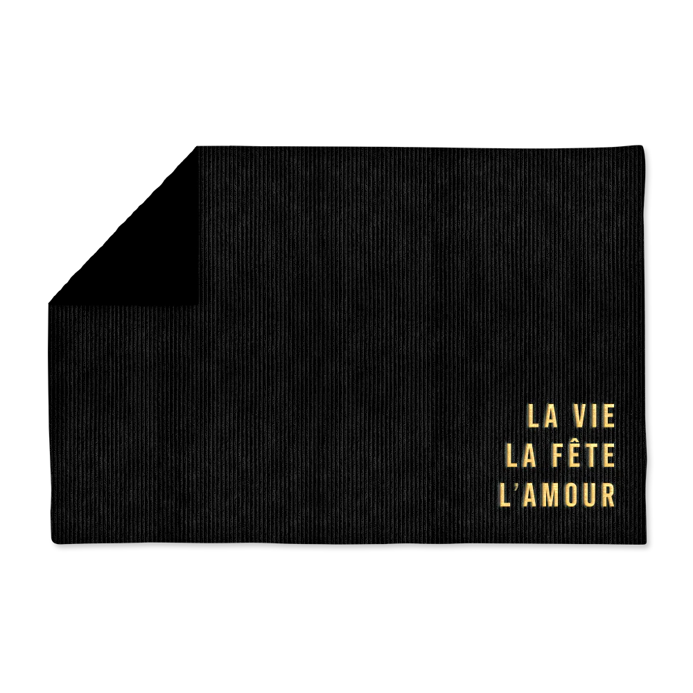 Plaid en velours côtelé brodé- 120 x 180 cm