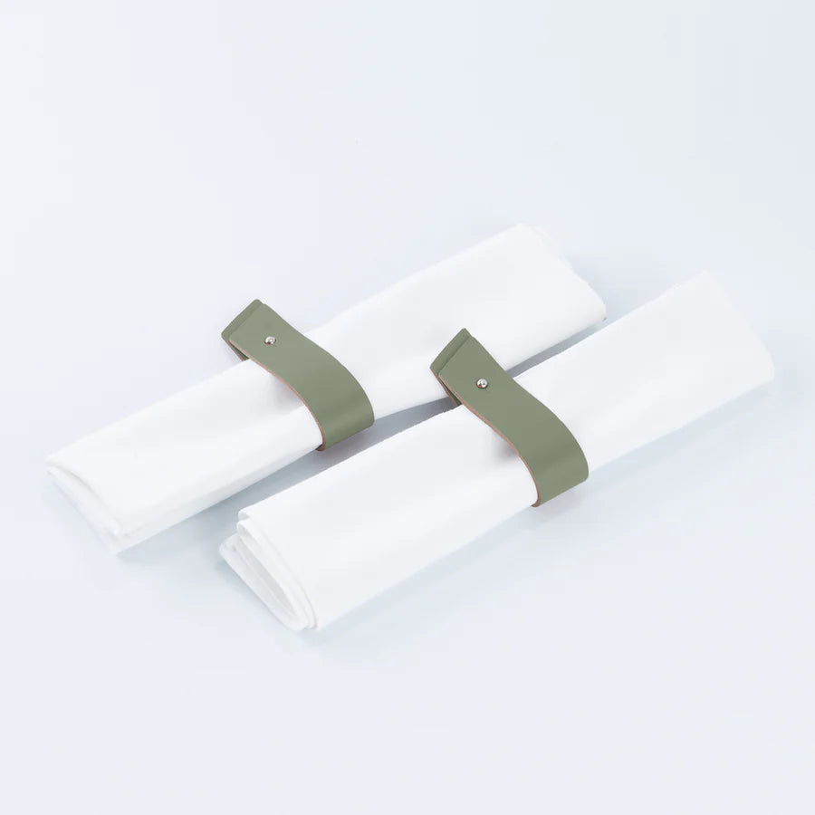 Rond de serviette x 4 Vert Sauge