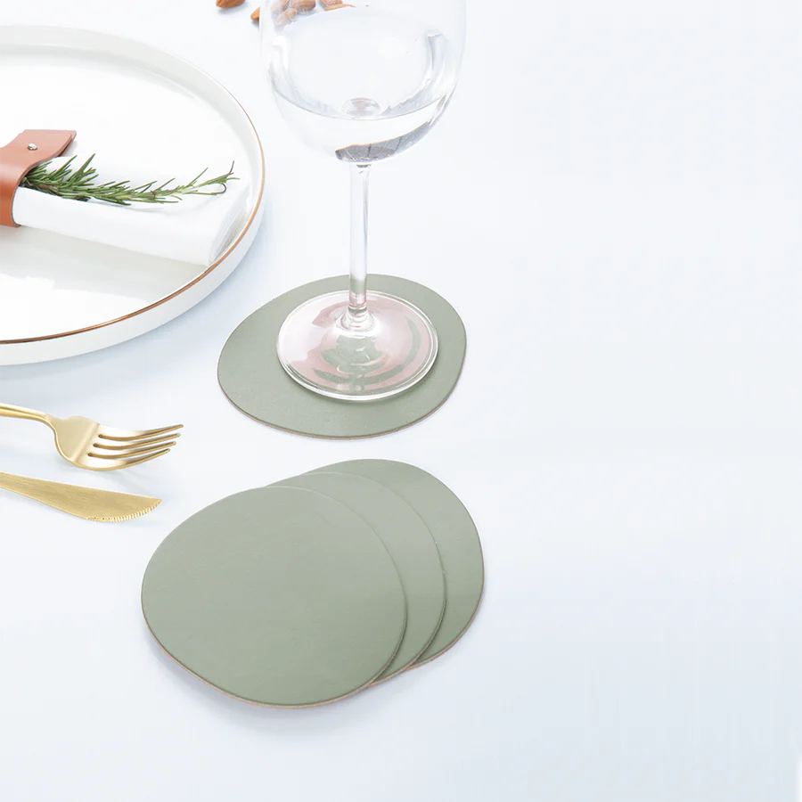 Dessous de verre x 4 Vert sauge