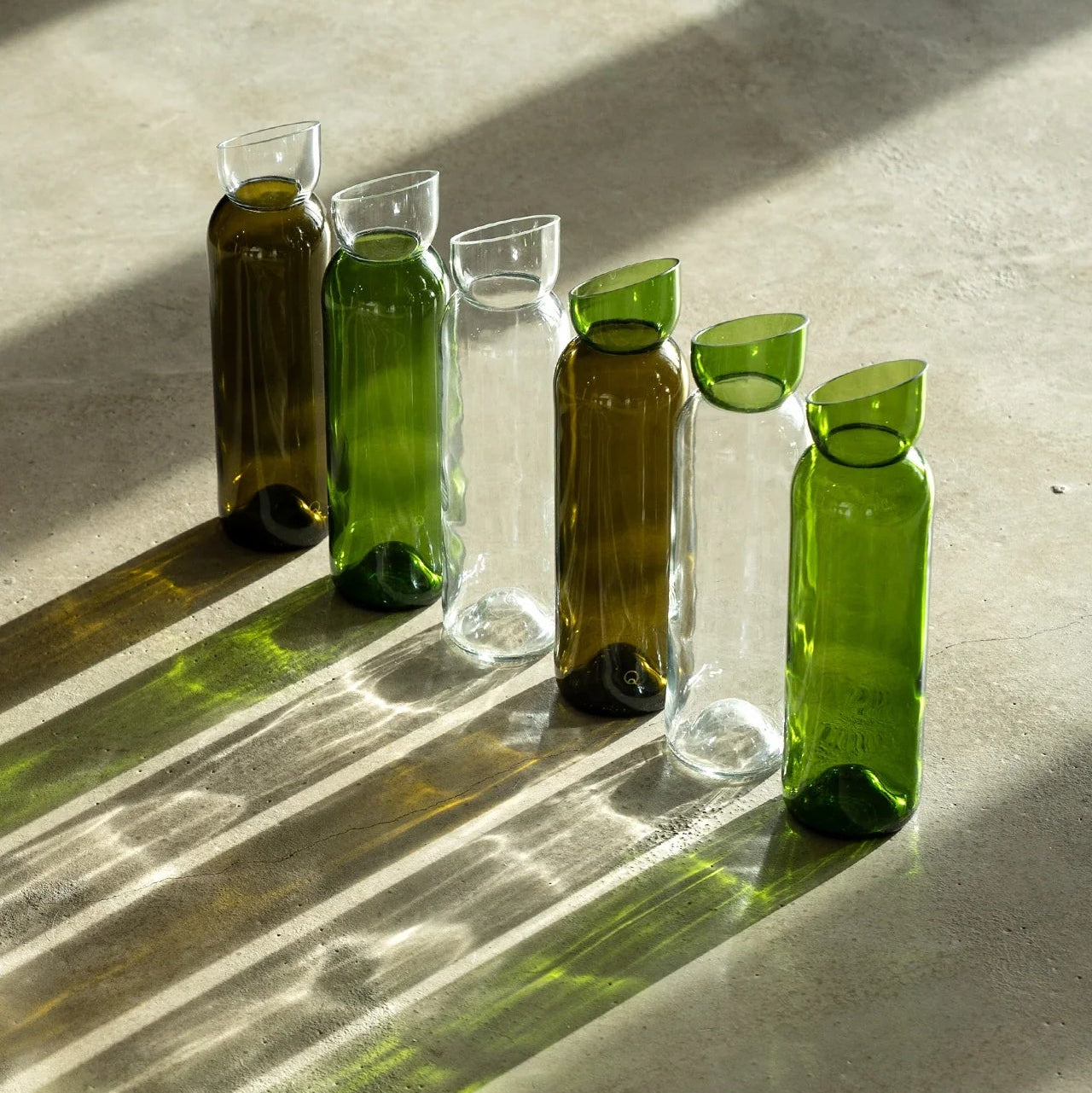Carafe bicolore transparent/vert