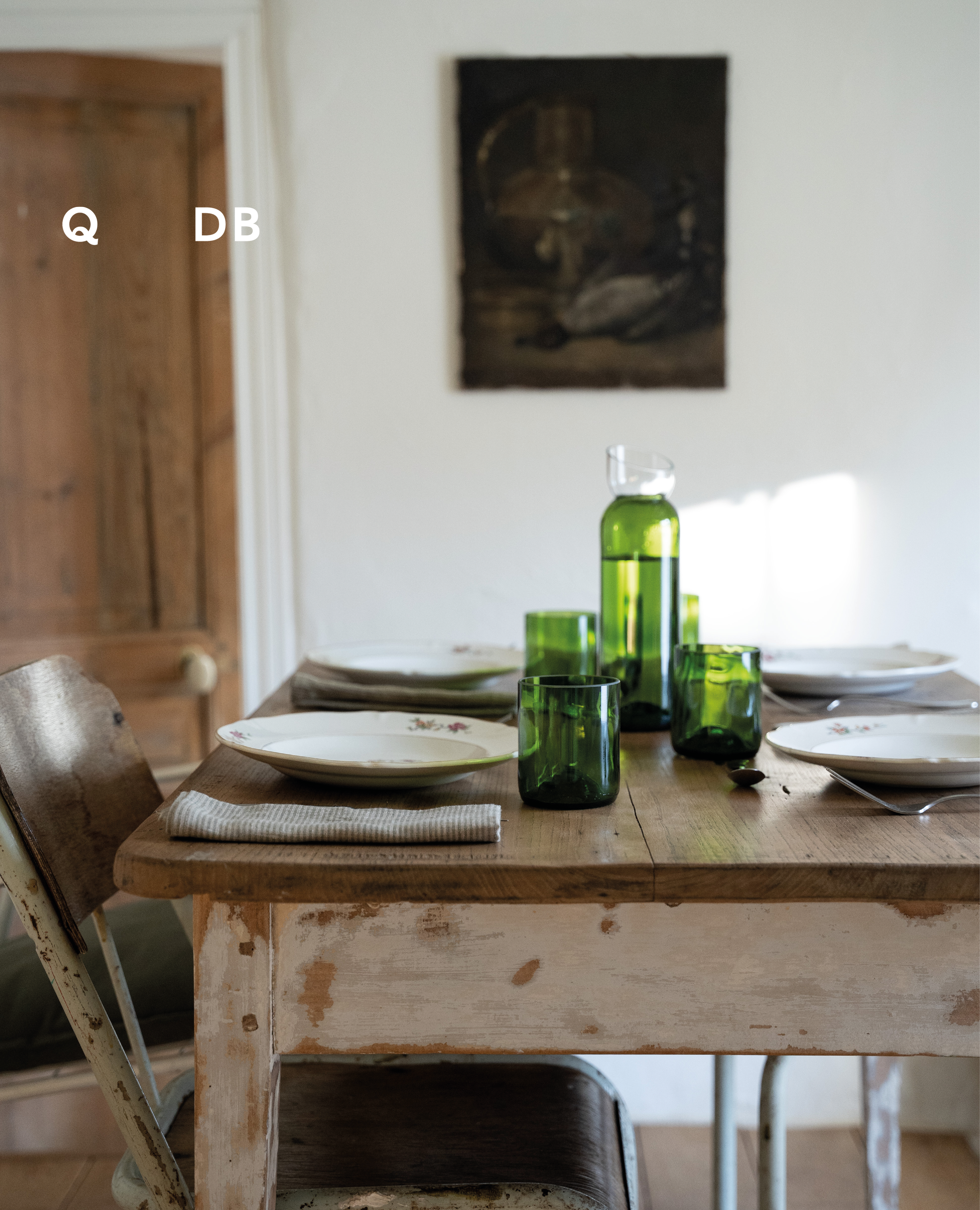 Carafe bicolore vert/transparent