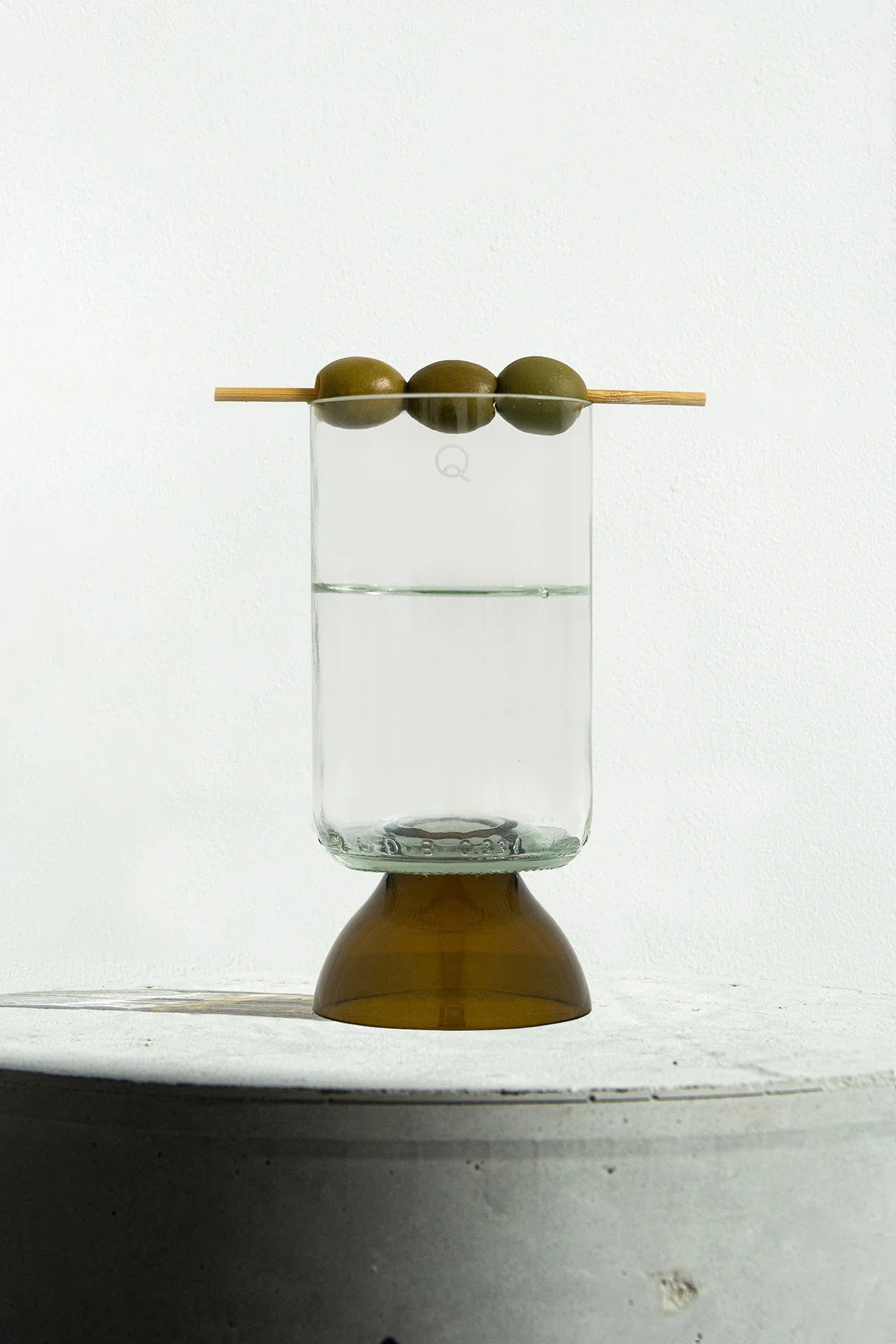 Verres à pied x 2 - transparent et cannelle