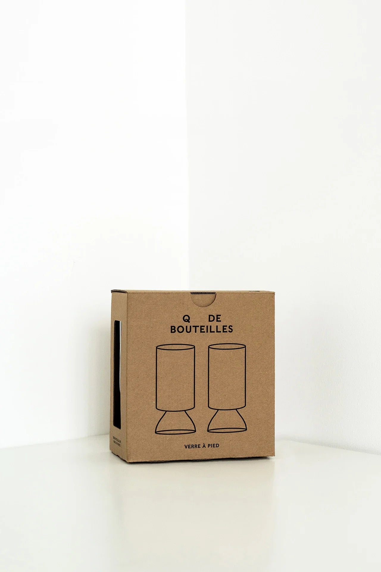 Verres à pied x 2 - transparent et cannelle
