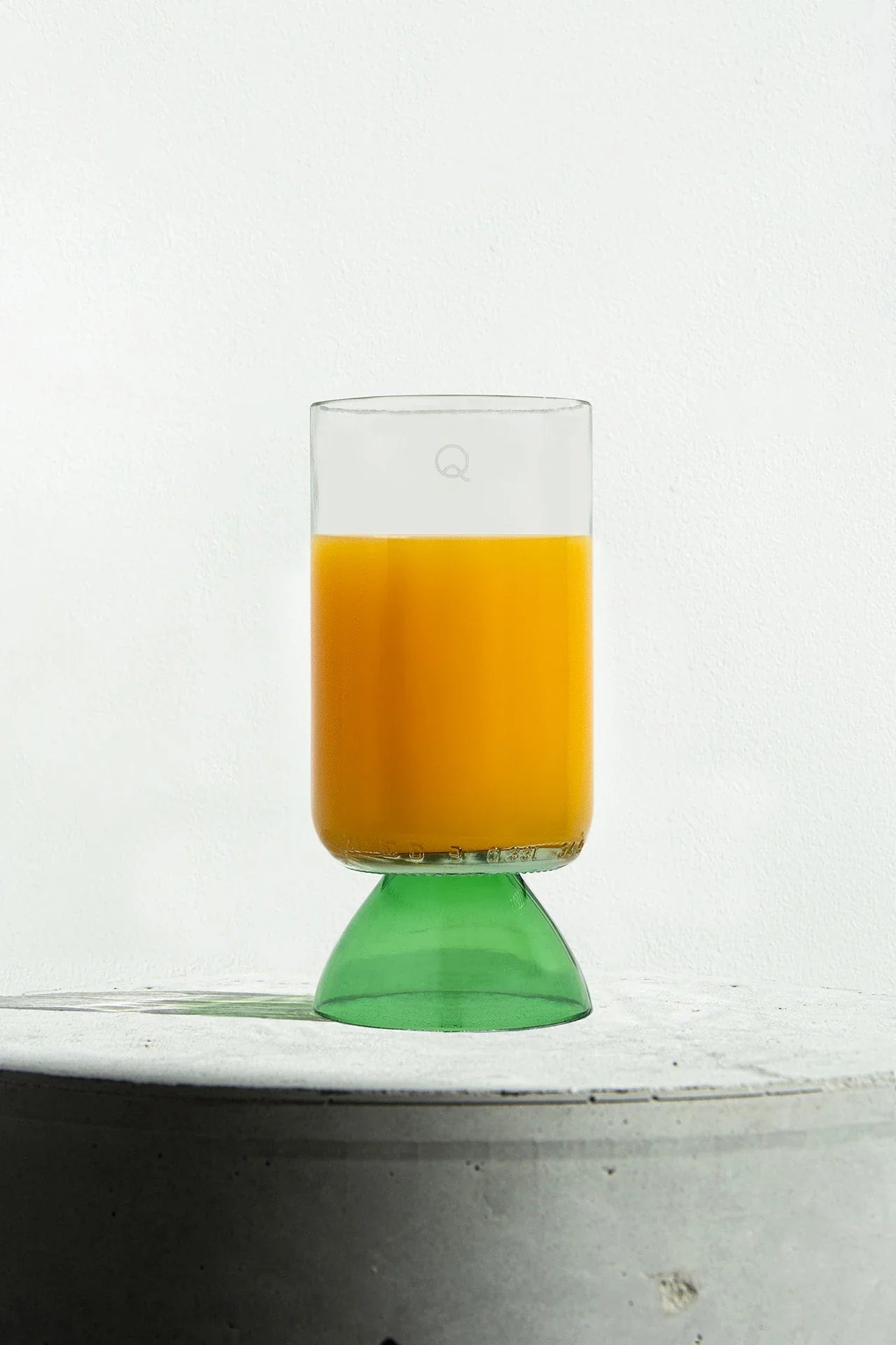 Verres à pied upcyclé x 2 transparent et vert