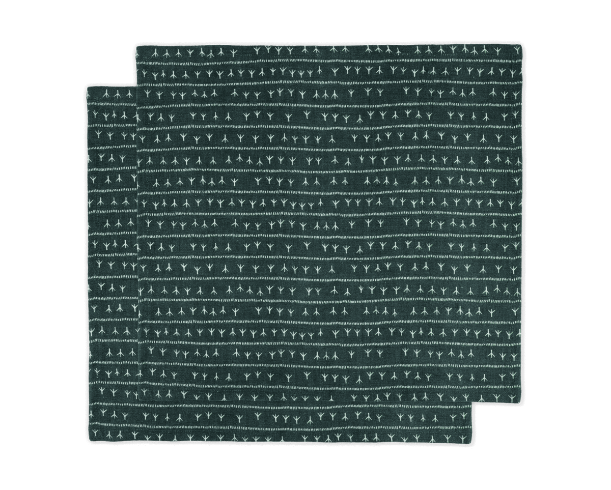 Serviette de table en lin vert foncé 45x45cm