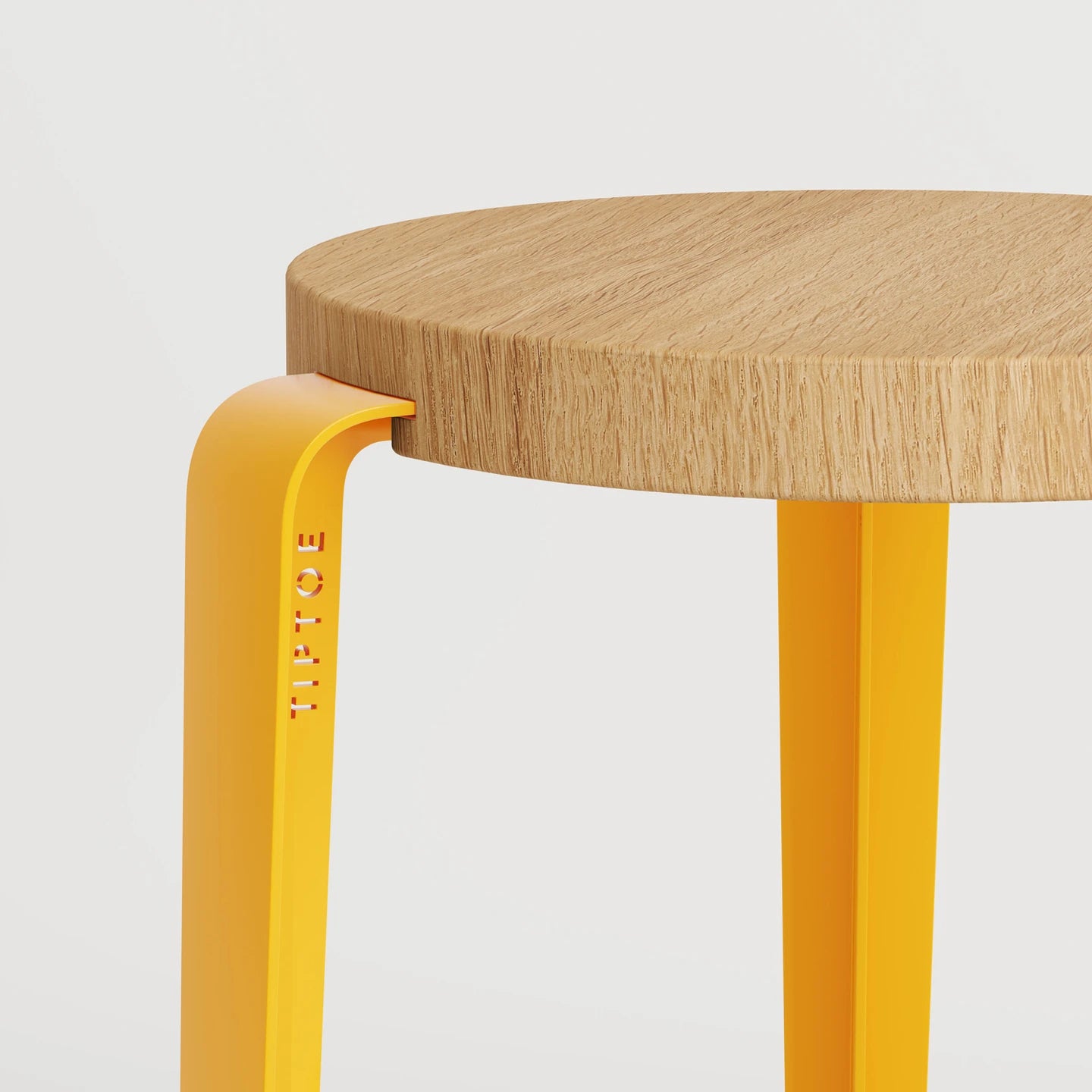 Tabouret LOU (chêne, jaune tournesol)