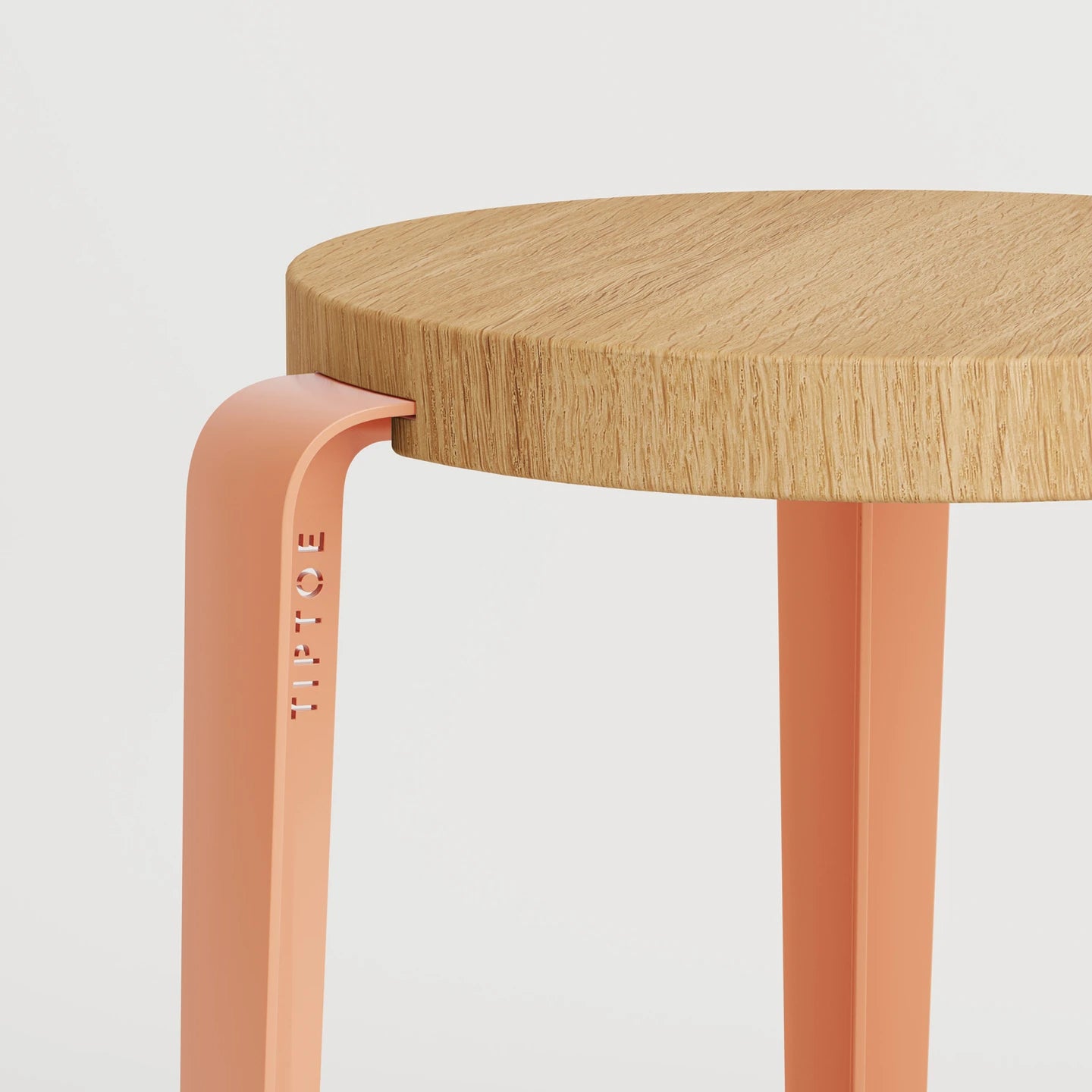 Tabouret LOU (chêne, rose cendré)