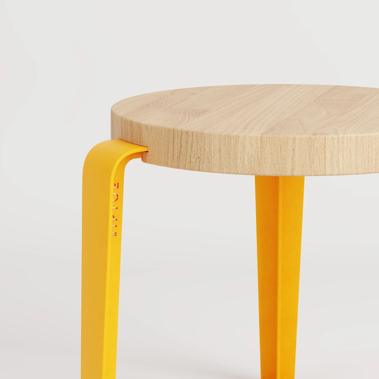 Tabouret enfant MINI LOU (chêne, jaune soleil)
