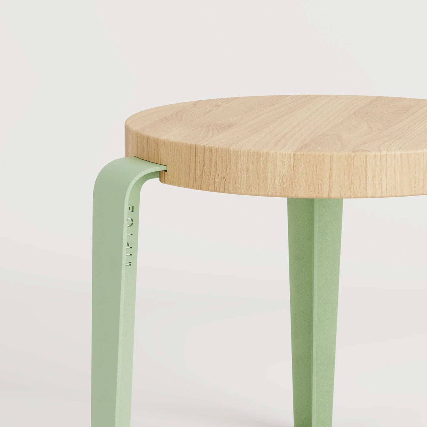 Tabouret enfant MINI LOU (chêne, vert dino)