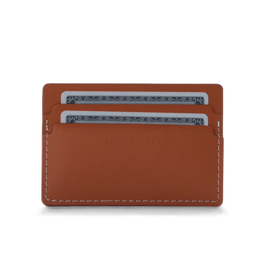 Porte-cartes en cuir recyclé - Brique