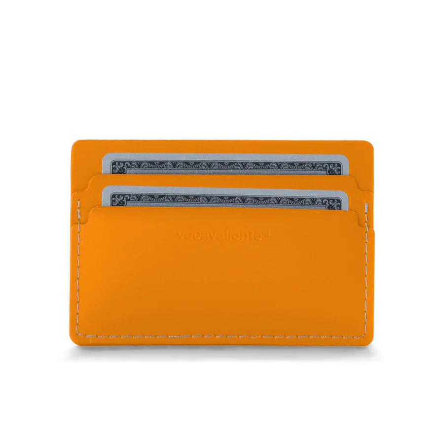 Porte-cartes en cuir recyclé - Orange