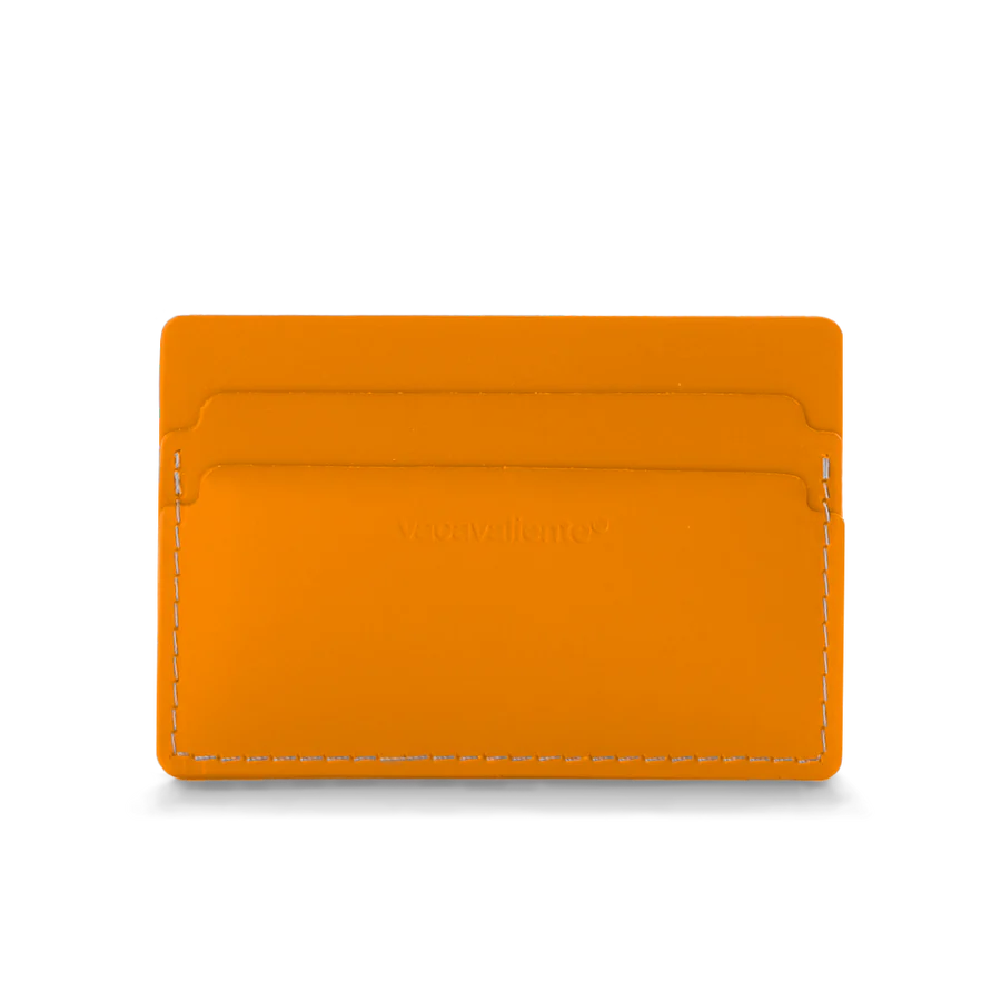 Porte-cartes en cuir recyclé - Orange
