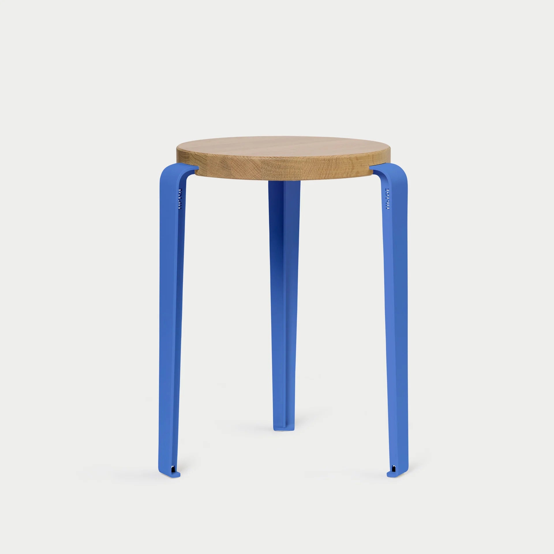 Tabouret LOU assise en chêne - Bleu Azur