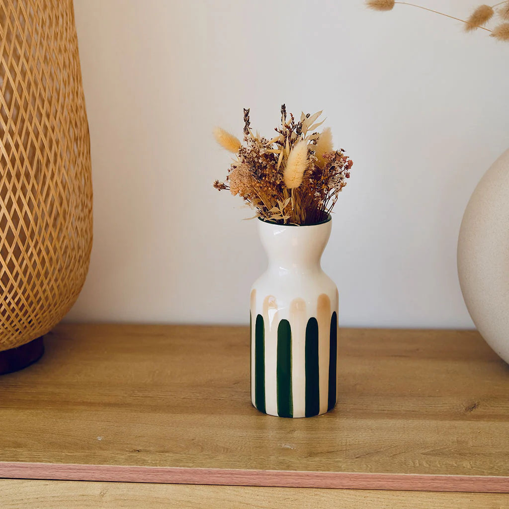 Vase Totem rayures vertes
