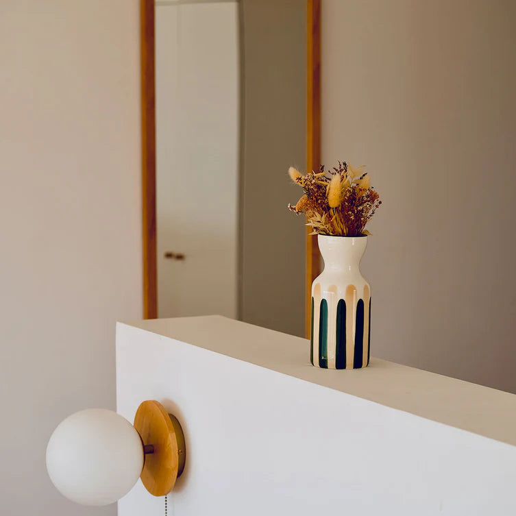 Vase Totem rayures vertes