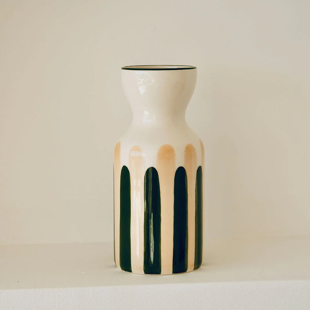 Vase Totem rayures vertes
