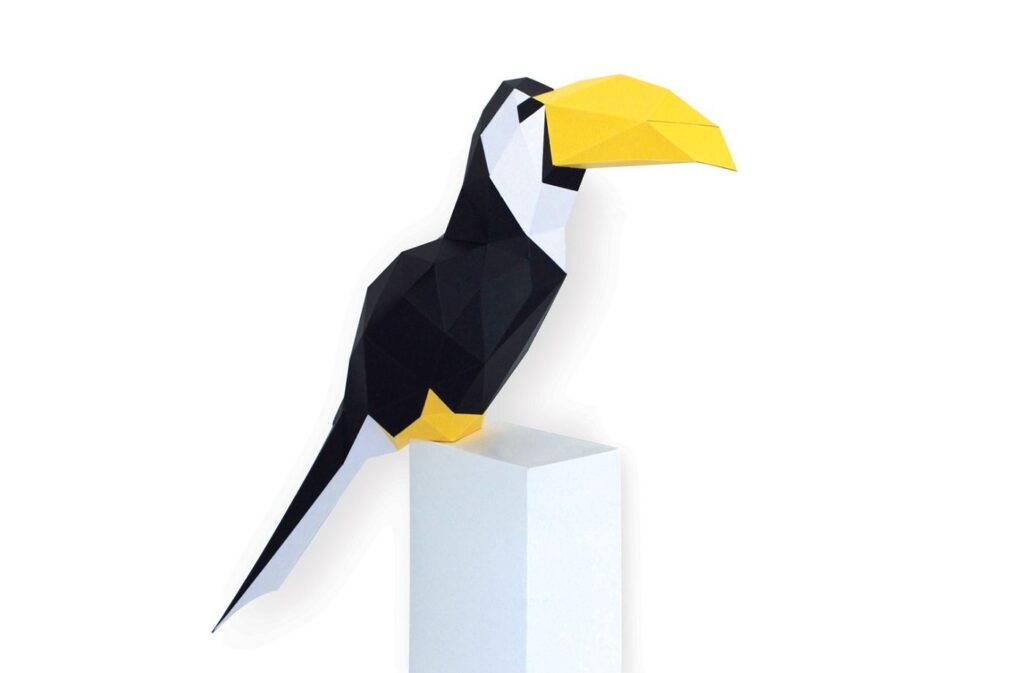 Toucan en papier 3D