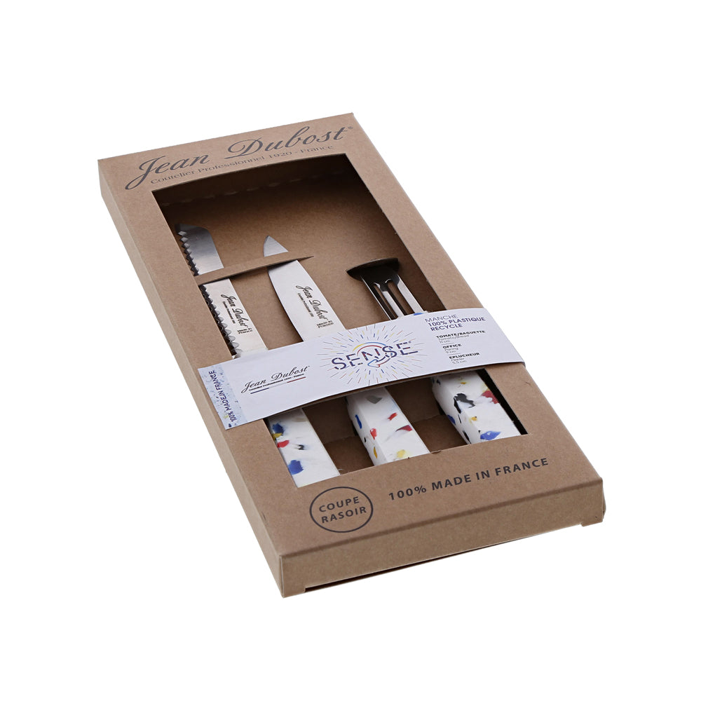 Coffret de 3 couteaux de cuisine Sense Blanc