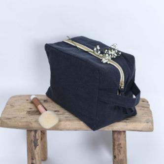 Trousse de toilette en lin - Caviar
