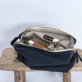 Trousse de toilette en lin - Caviar