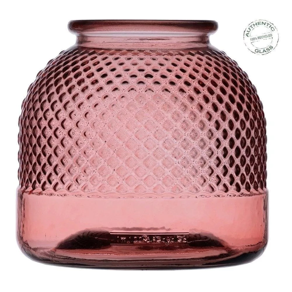 Vase en verre recyclé rose - 24 cm