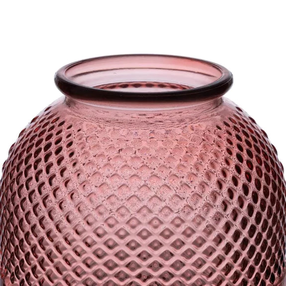 Vase en verre recyclé rose - 24 cm