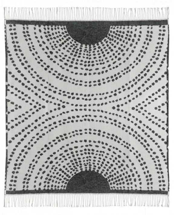 Plaid recyclé Taina carbone - 127 x 160 cm