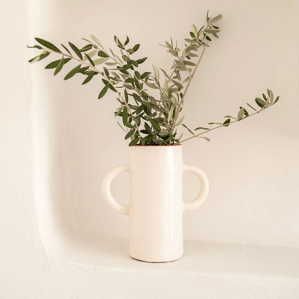 Vase anses Mediterranea uni blanc