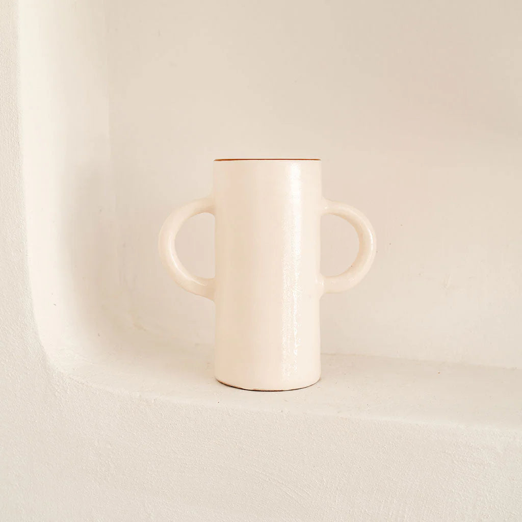 Vase anses Mediterranea uni blanc