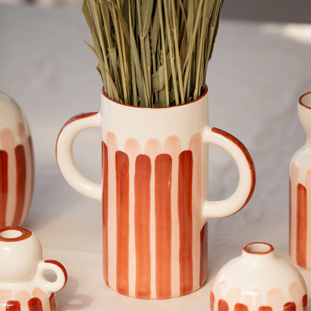 Vase avec anses rayures