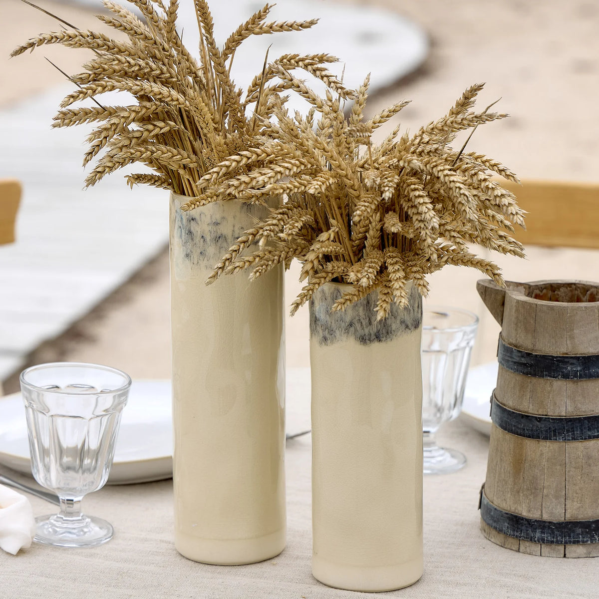 Vase cylindrique Madeira Crème - 25 cm