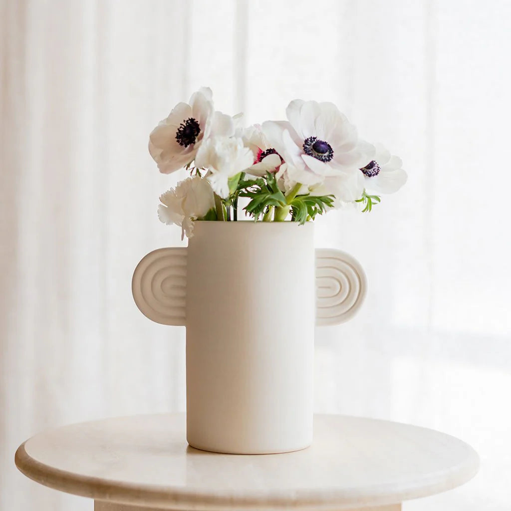 Vase anses Ambre uni blanc