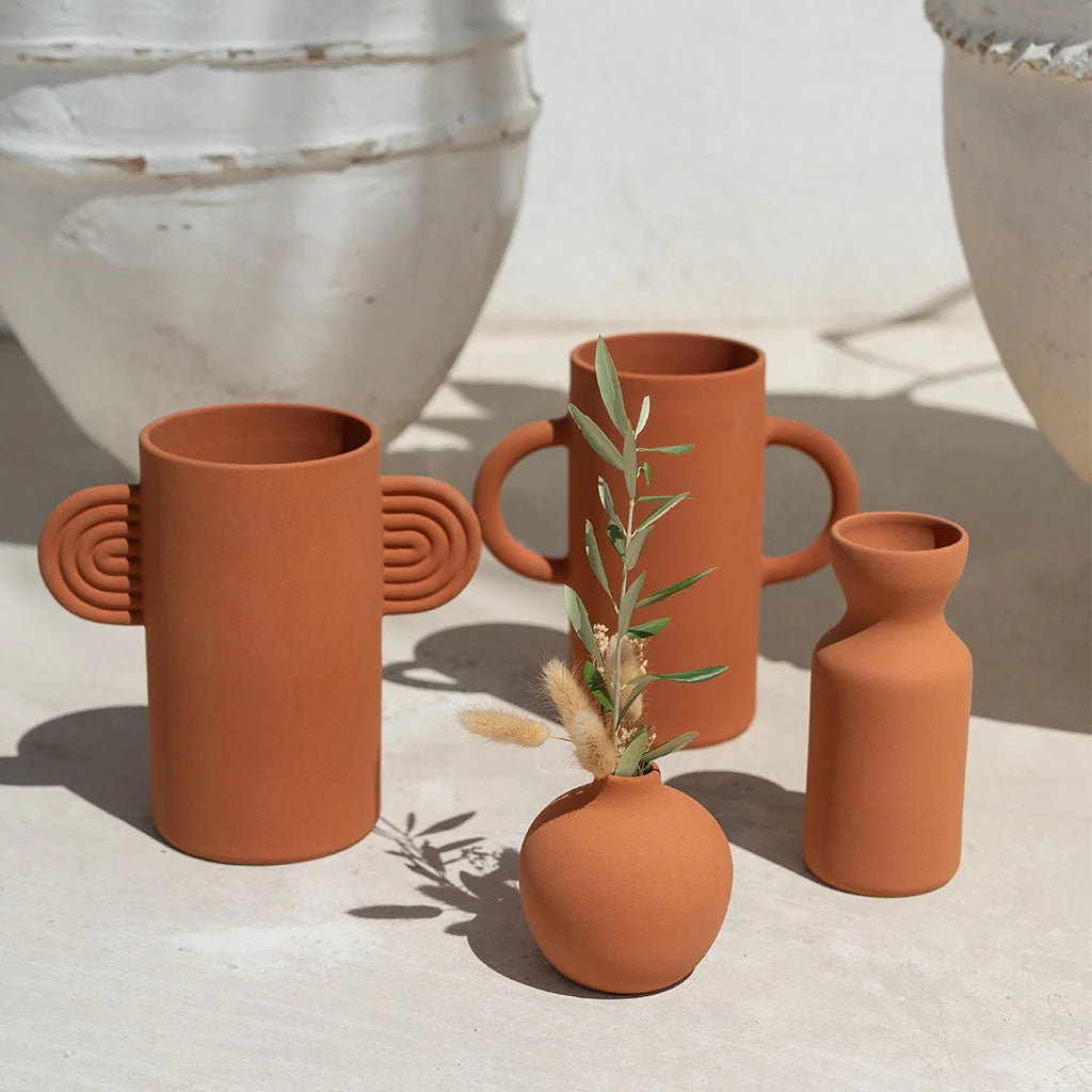Vase anses Ambre uni terracotta