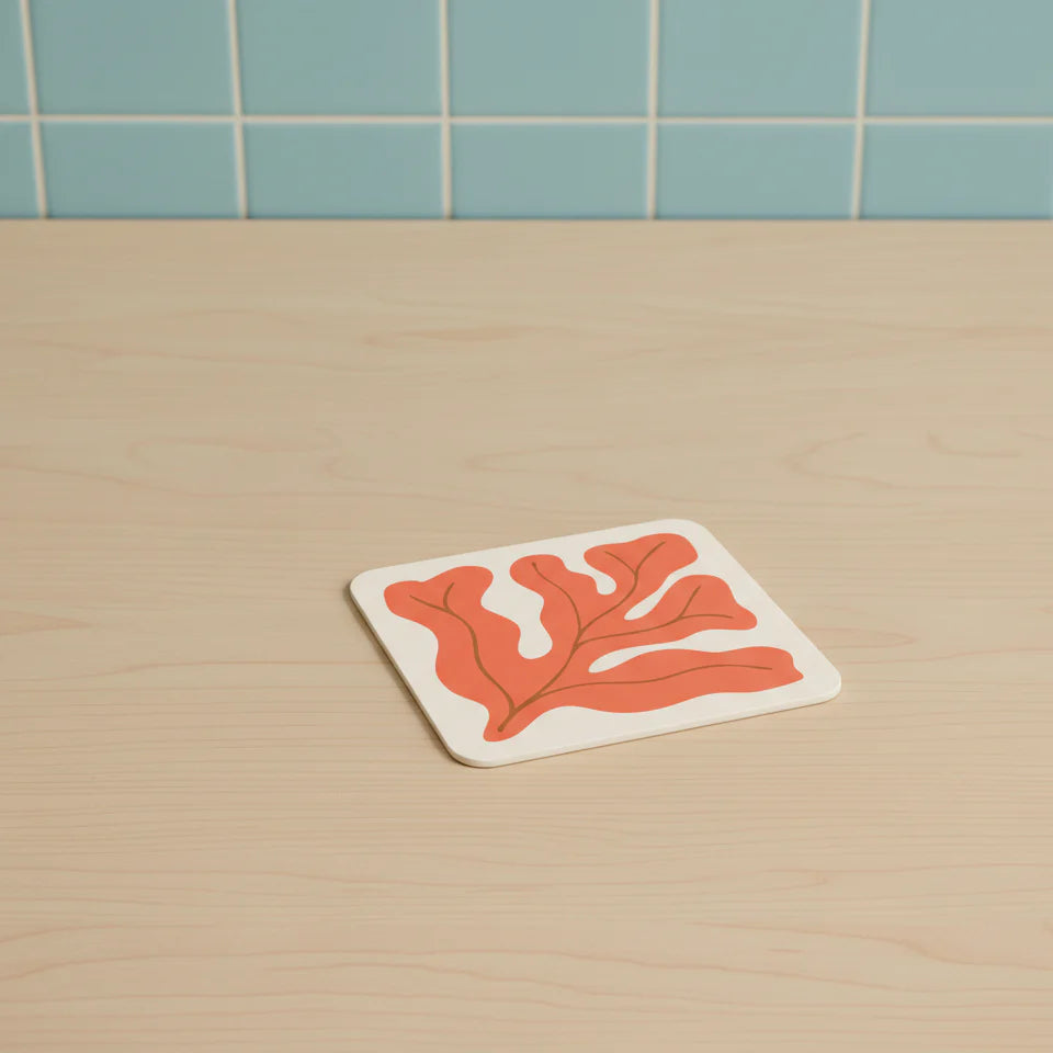 Dessous de verre x 1 - Algues - Corail
