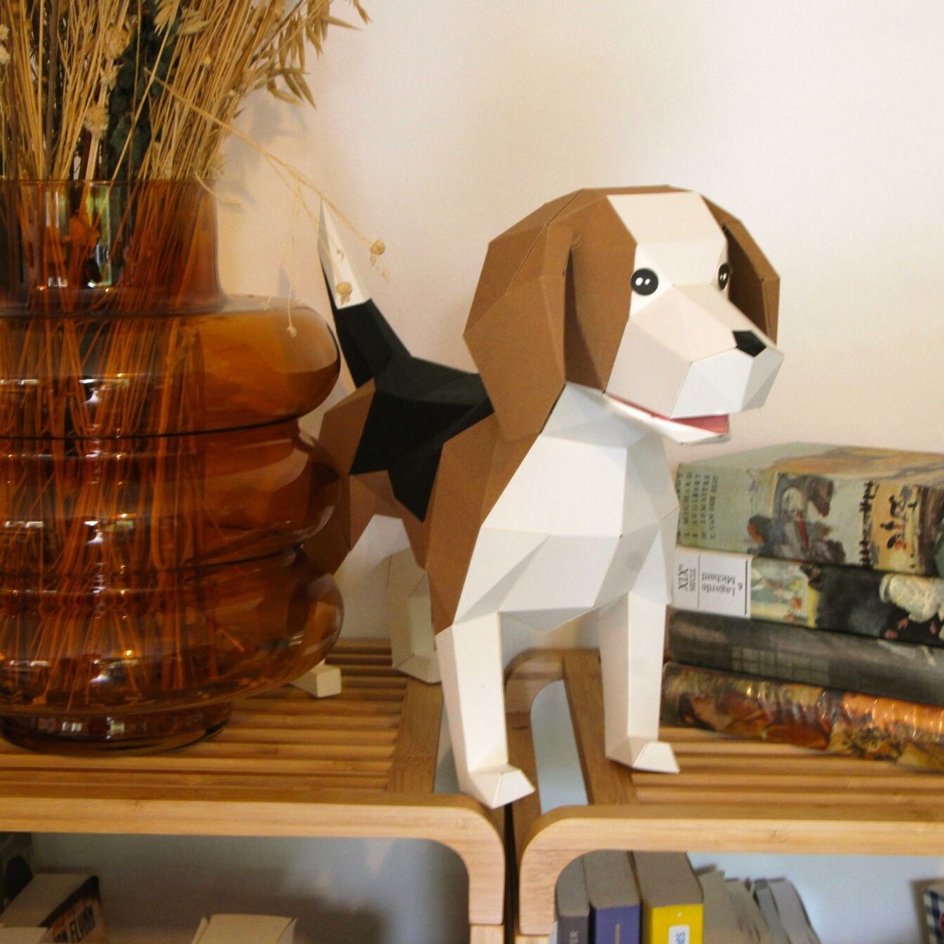 Beagle en papier 3D - Marron